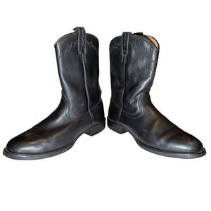 Ariat Heritage Roper Black Leather Western Cowgirl Boots Womens 8B 1